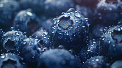 Canvas Print - Close up of fresh blueberries