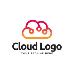 Sticker - Creative cloud vector logo design template