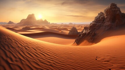 Canvas Print - Golden Hour in the Sahara Desert