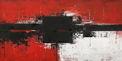 Poster - red, black, white, minimalist art