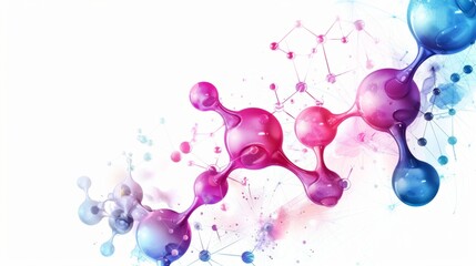 Wall Mural - colorful abstract molecular structure. bright vibrant design showcasing connectivity and science. id