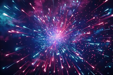 Wall Mural - Fireworks in Dark Sky
