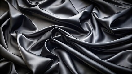 Poster - Luxurious black silk fabric with a smooth and elegant texture, silk, fabric, black, luxurious, elegant, smooth, satin