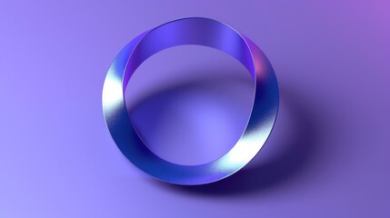 Abstract Loop: A Metallic Circle in Purple Light