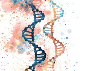 Abstract genes illustration, genetics science background Generative Ai