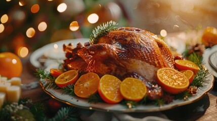 Sticker - Turkey Platter with Orange Slices