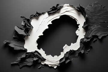Wall Mural - abstract black and white circular composition
