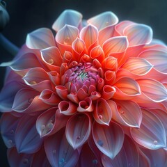 Sticker - Close-up of a Delicate Pink and Orange Dahlia