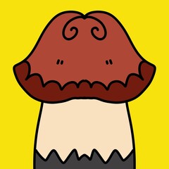 Wall Mural - illustration of cartoon mushroom