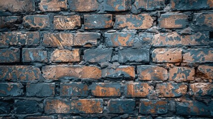 Canvas Print - Weathered brick wall texture background with vintage tone for interior and exterior design