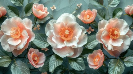 Sticker - Floral Arrangement with Delicate Pink Flowers