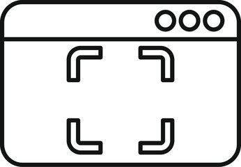 Poster - Simple black and white icon of a computer screen showing a focusing interface