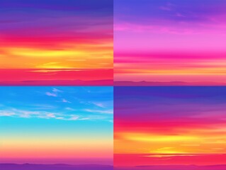 Wall Mural - Multi-colored sunsets