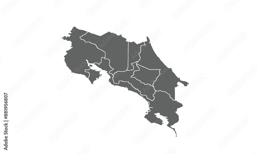 Costa Rica map isolated on white background. for website layouts ...