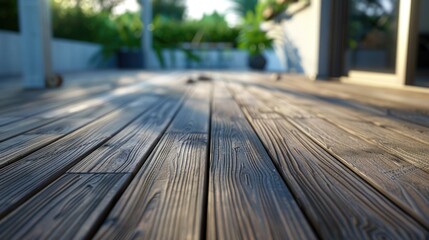 Sticker - Wooden Deck with Potted Plant