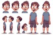 © Photock Agency - Cartoon Boy Character Poses and Expressions
