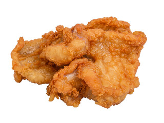 Poster - fried chicken on white background