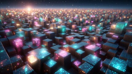 Wall Mural - Abstract multicolored crystal background