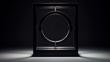 Poster - Abstract Modern Sculpture Within a Black Geometric Frame