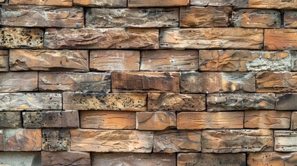 Wall Mural - Weathered brick wall texture background with vintage tone for interior and exterior design