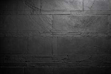 Canvas Print - Dark and textured concrete wall on black gray background