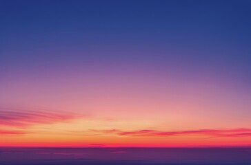 Wall Mural - Colorful Sunset Over Horizon With Clouds in the Sky