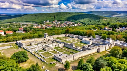 Wall Mural - Ruins of The capital city of the First  Bulgarian Empire medieval stronghold Great Preslav (Veliki Preslav), Shumen Region, Bulgaria