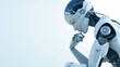 © Jin - Artificial intelligence robot thinking on white background