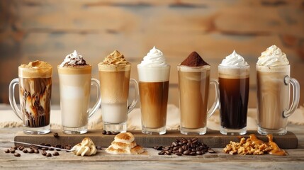 Wall Mural - Describe the variety of coffee drinks available worldwide.