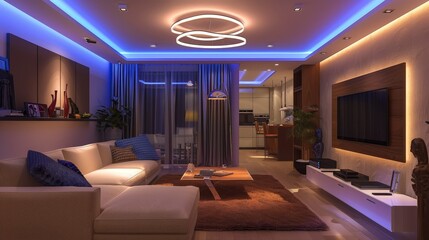 Wall Mural - Discuss the importance of good lighting in a living room.