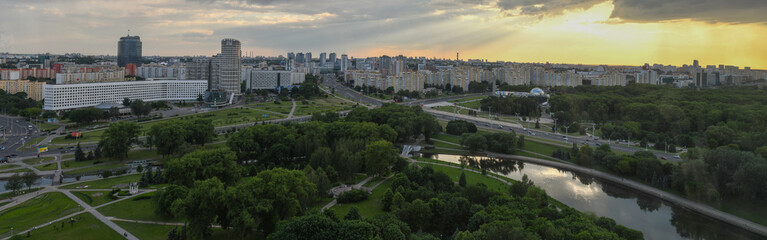 Sticker - Aerial view of the cityscape at Minsk in Belarus