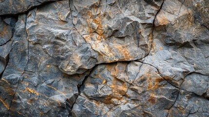 Wall Mural - Close up of aged granite wall background texture