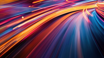 Canvas Print - Vivid and colorful long exposure light trails with dynamic motion