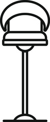 Wall Mural - Simple line icon of a modern street lamp standing on one leg with a round top