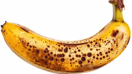 Poster - A close-up of a ripe banana with brown spots