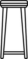 Poster - Simple line drawing of a tall wooden stool with a circular seat and four legs