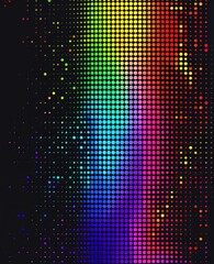 Poster - Background with colorful neon geometric shapes in a trippy psychedelic style