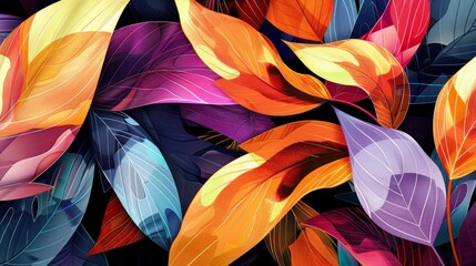 Wall Mural - Illustration art of abstract flowers. Stock image