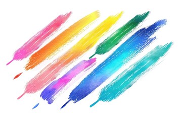 Poster - A selection of colored pencils arranged on a white surface, ideal for use as an illustration or design element