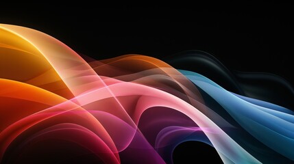 Poster - 3D render of abstract light emitter glass with holographic neon gradient wave texture. Could be used as a banner, background, wallpaper, header, poster or cover.