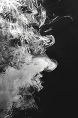 Poster - Smoke isolated on black background, abstract powder, water spray.