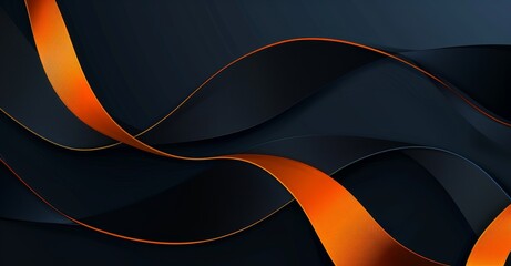 Wall Mural - A macro shot of abstract bright wavy lines on a black background. A modern abstract background.