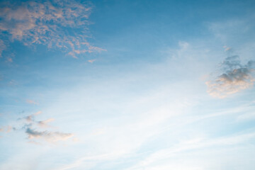 Wall Mural - beautiful , luxury soft gradient blue white clouds and sunlight on the blue sky perfect for the back