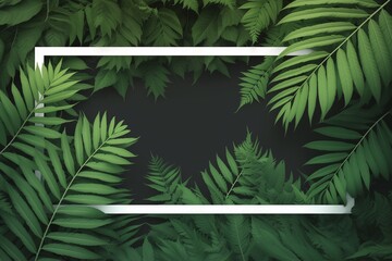 Canvas Print - Creative layout made of green nature folk with a collection of mini tropical leaves