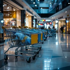 Collection of Shopping Cart full of Product in it