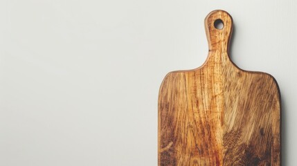 Wall Mural - Classic wooden cutting board on a white backdrop