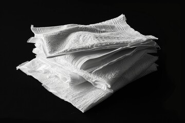 Sticker - A collection of clean and fresh white towels stacked on a flat surface