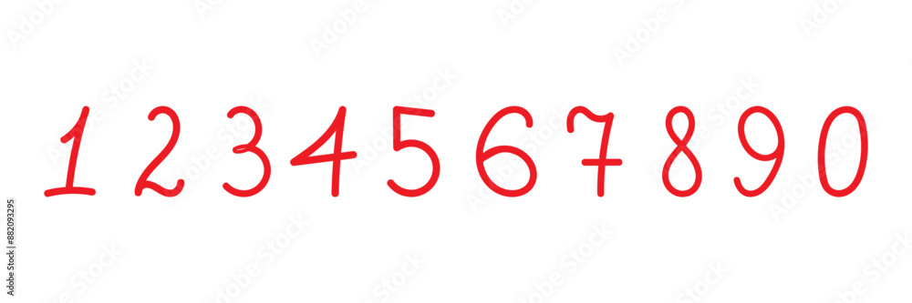Serial Numbers Handwritten Handwritten vector set of numbers 1, 2, 3, 4, 5, 6, 7, 8, 9, 0. Set of ...