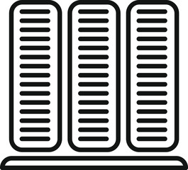 Poster - Simple icon representing a server rack, symbolizing data storage and processing power