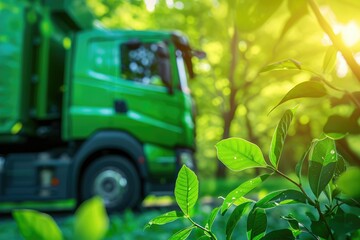 Eco-Friendly Truck with Leaves